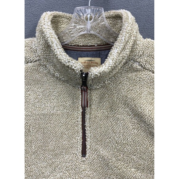 Telluride Clothing Co Poly Henley Style Pullover Fleece 1/4 Zip Mens XL Beige - Picture 8 of 13